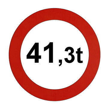 Illustration des Stra&szlig;enverkehrszeichens "Maximal zul&auml;ssiges Gesamtgewicht 41,3t"	