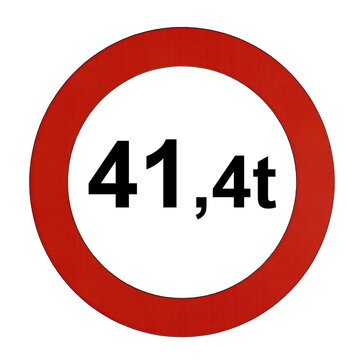 Illustration des Stra&szlig;enverkehrszeichens "Maximal zul&auml;ssiges Gesamtgewicht 41,4t"	