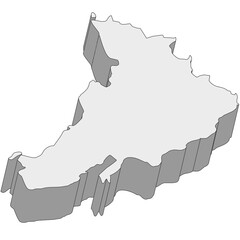 3D map dimension - continent North America country Dominican Republic © badrpost