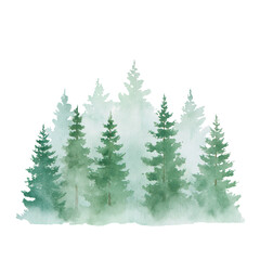 Fototapeta premium Clipart - Dark Forest watercolor object isolated png.