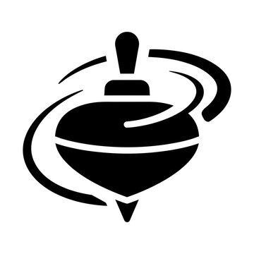spinning top toy glyph icon
