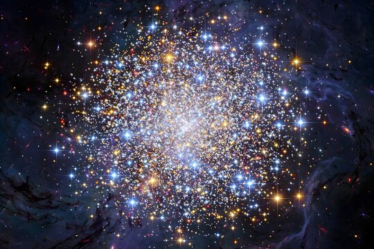 Dense star cluster in deep space