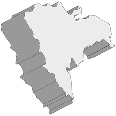 3D map dimension - continent North America country Dominican Republic © badrpost