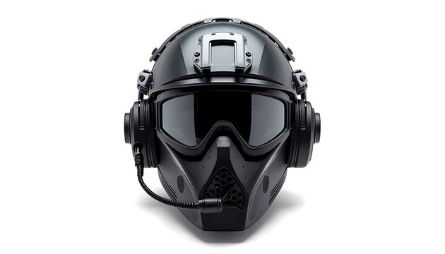 Tactical black combat helmet with protective goggles and microphone tactical military protective microphone security equipment policeman headgear communication protection accessory