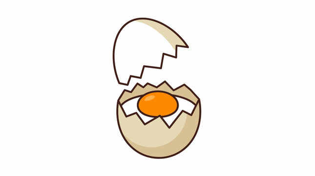 A vector illustration of a freshly cracked egg showing the yolk.