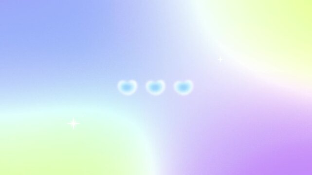 Dreamy Kawaii Heart Loading Loop Animation on Pastel Blue Yellow Green Lavender Gradient Background, Seamless Yumekawaii Waiting Screen Motion Video