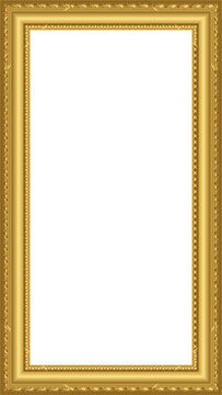 Ornate gilded frame is showcasing 3D render with teal mat, rope trim, beads, transparent background