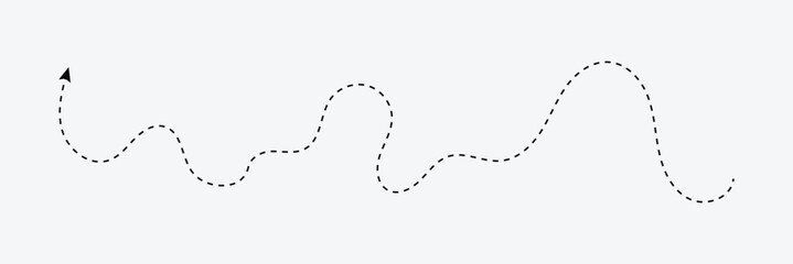 Long dotted arrow icon pointing down in flat style on white isolated background. EPS 10 . vector Illustration.  © Micro  Vector Market