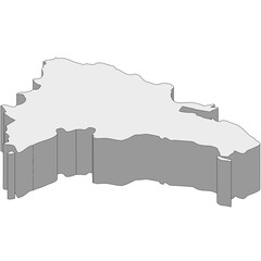 3D map dimension - continent North America country Dominican Republic © badrpost