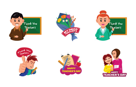 Happy Teacher's Day greeting illustration collection
