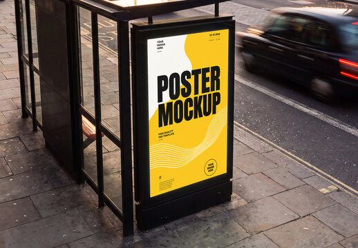 Bus Stop Billboard Mockup