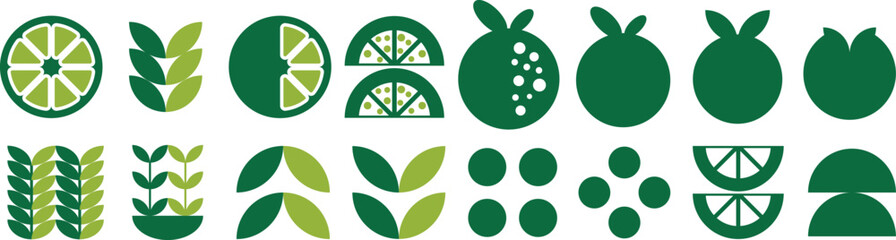 Vector labels of fruits icon set. Collection of vitamin illustration signs symbol.  © mstrunaakhtar