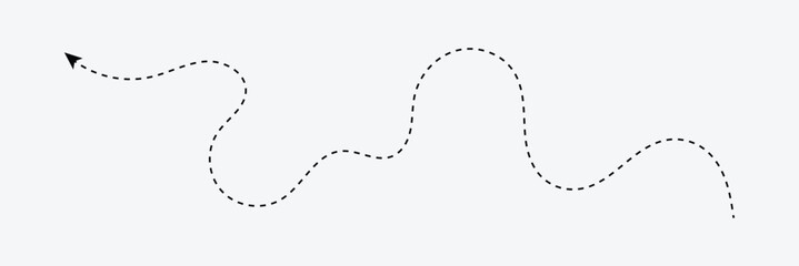 Long dotted arrow icon pointing down in flat style on white isolated background. EPS 10 . vector Illustration.  © Micro  Vector Market