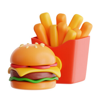 3D Fast Food Combo Meal Icon