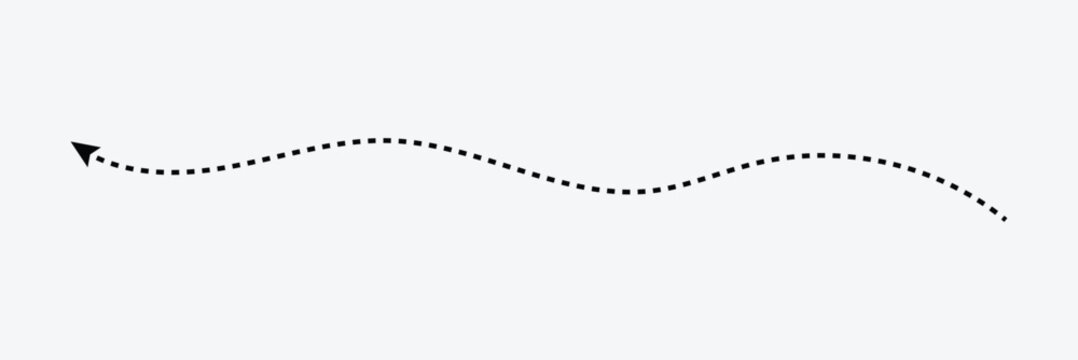 Long dotted arrow icon pointing down in flat style on white isolated background. EPS 10 . vector Illustration. 
