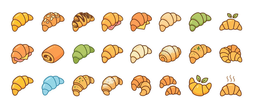 Collection of Delicious Croissants and Pastries