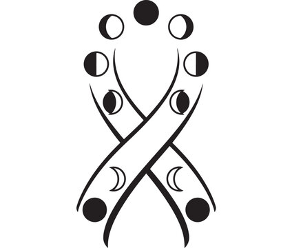 Scissors with Crescent Moons and Full Moons Illustration Design Featuring Vector, Symbol, Art with Graphic and Creative Elements