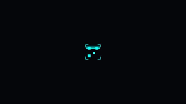 Digital face recognition scanning interface with glowing cyan hud animation 4k biometric