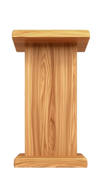 Wooden lectern and podium for public speaking presentation background and debate transparent
