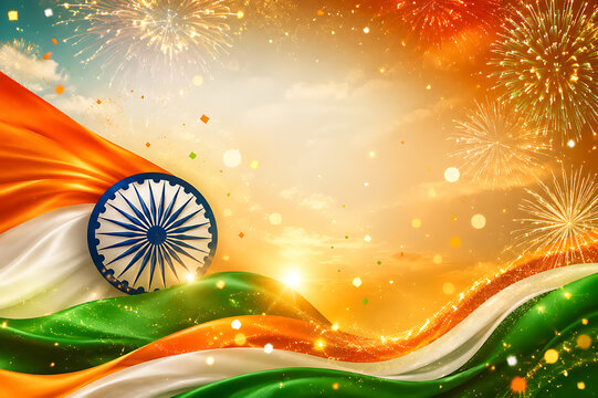 Elegant Indian Independent Independence Day Celebration, Republic Day Indian Flag Template with Clean Blank Space for Editorial Design