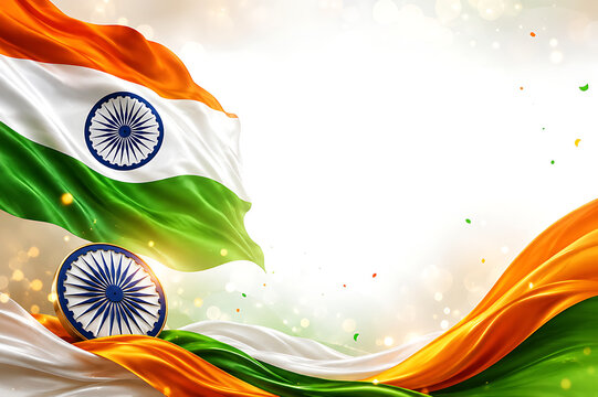 Premium Indian Independent Independence Day Celebration and Republic Day Indian Flag Background with Blank Space for Editorial Use Banner
