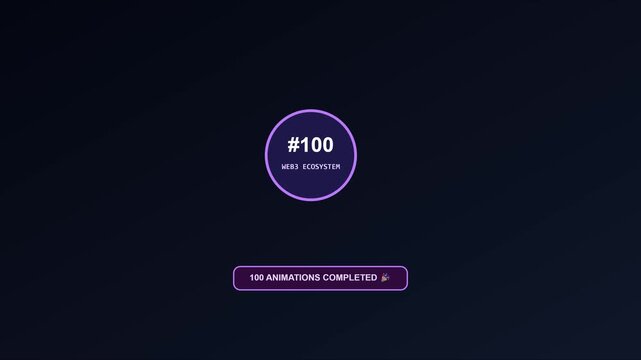 100 animations completed web3 ecosystem progress ui 4k