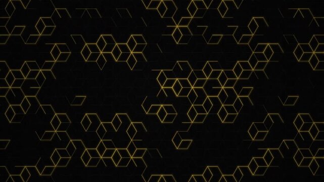Abstract Luxury Gold Geometric Pattern on Black Background
