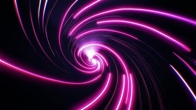 Magenta neon trails swirling into tornado-like vortex, glowing aura, 4K