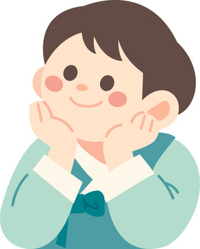 한복을 입고 있는 아이 