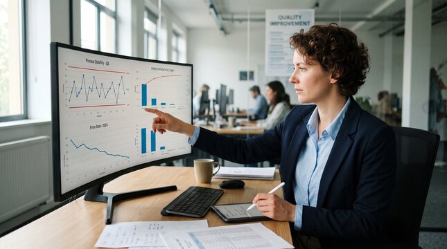 The business analyst works with quality improvement charts.