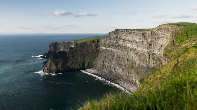 Cliffs of Moher in afternoon sun, County Clare, Ireland