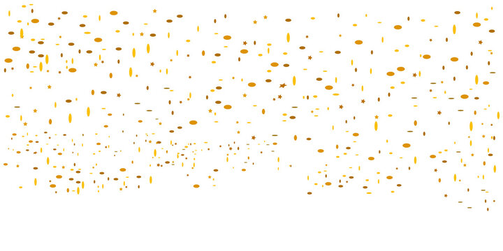 Gold confetti seamless border on white background festive celebration vector