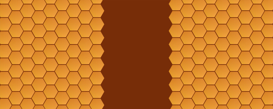 4K Ultra HD Yellow orange honeycomb hexagonal background with repeated pattern. Yellow tech geometric background. Hexagonal background. Bee and bee hive honeycomb texture.