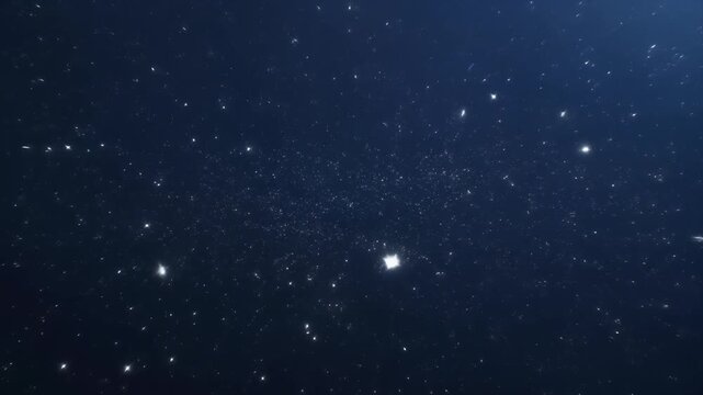 Deep space starfield with countless stars drifting slowly
