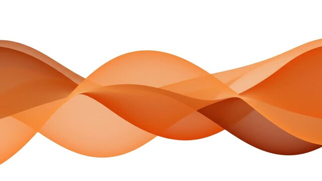 Abstract orange and beige translucent waves overlapping on white background. Minimalist flowing ribbon graphic with soft curves for corporate identity and web design backdrop.