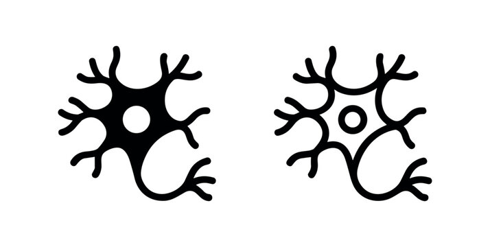 Neuron Nerve Cell Icon - Neuroscience, Brain, and Thinking Symbol