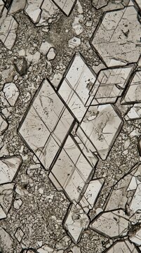 Microscopic View of Crystalline Mineral Structures: A Detailed Petrographic Analysis of Geological Formations and Geometric Patterns in Natural Rock Specimens
