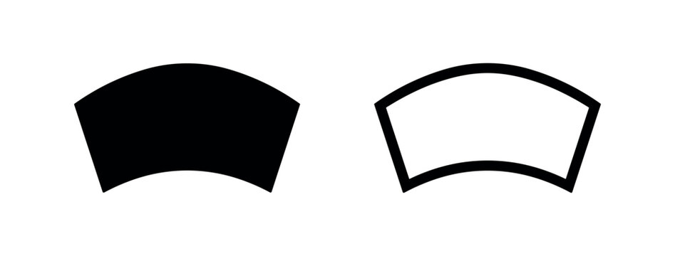 Curved geometric trapezoid shape icons for design elements.