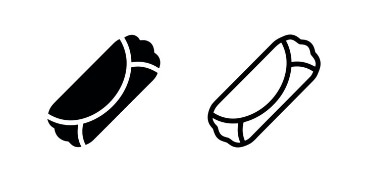 Mexican Burrito and Tortilla Wrap Icons