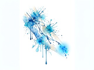 Obraz premium Abstract watercolor splash in vibrant blue tones.