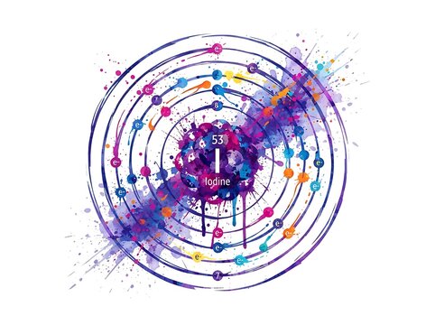 Colorful Abstract Representation of Quantum Physics Concepts.