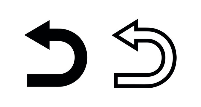 Undo arrow icon for navigation or reversal.