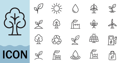Eco friendly nature icon symbols for green energy © Creative Icon Store 