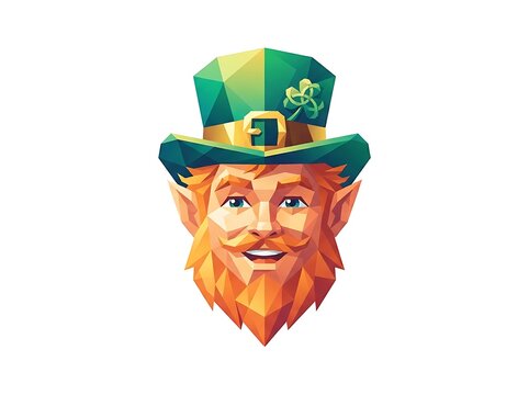 Colorful Cartoon Leprechaun Character with Green Hat.