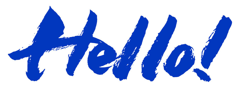 Hello text hand drawn with a brush
