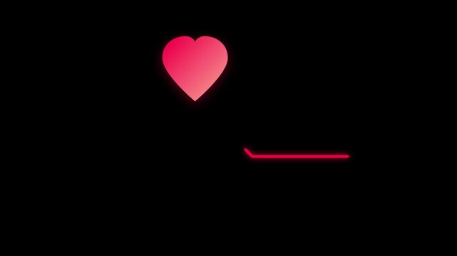 Heartbeat ekg pulse line animation: medical health monitor concept on 4k black background