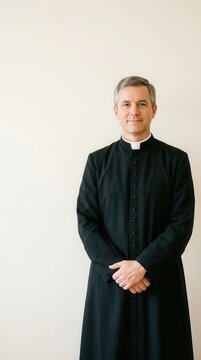 Clergyman in Traditional Cassock Attire
