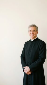 Catholic priest in traditional clerical attire