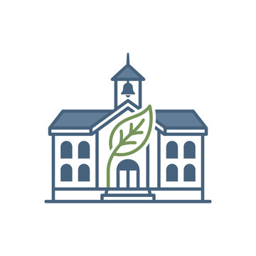 Sustainable green education school building.