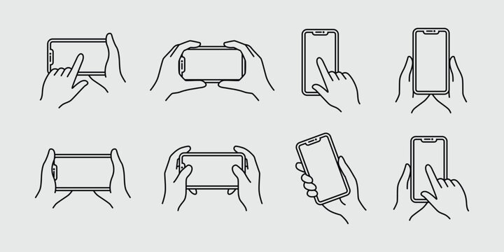 Smartphone Hand Gestures Icons Set